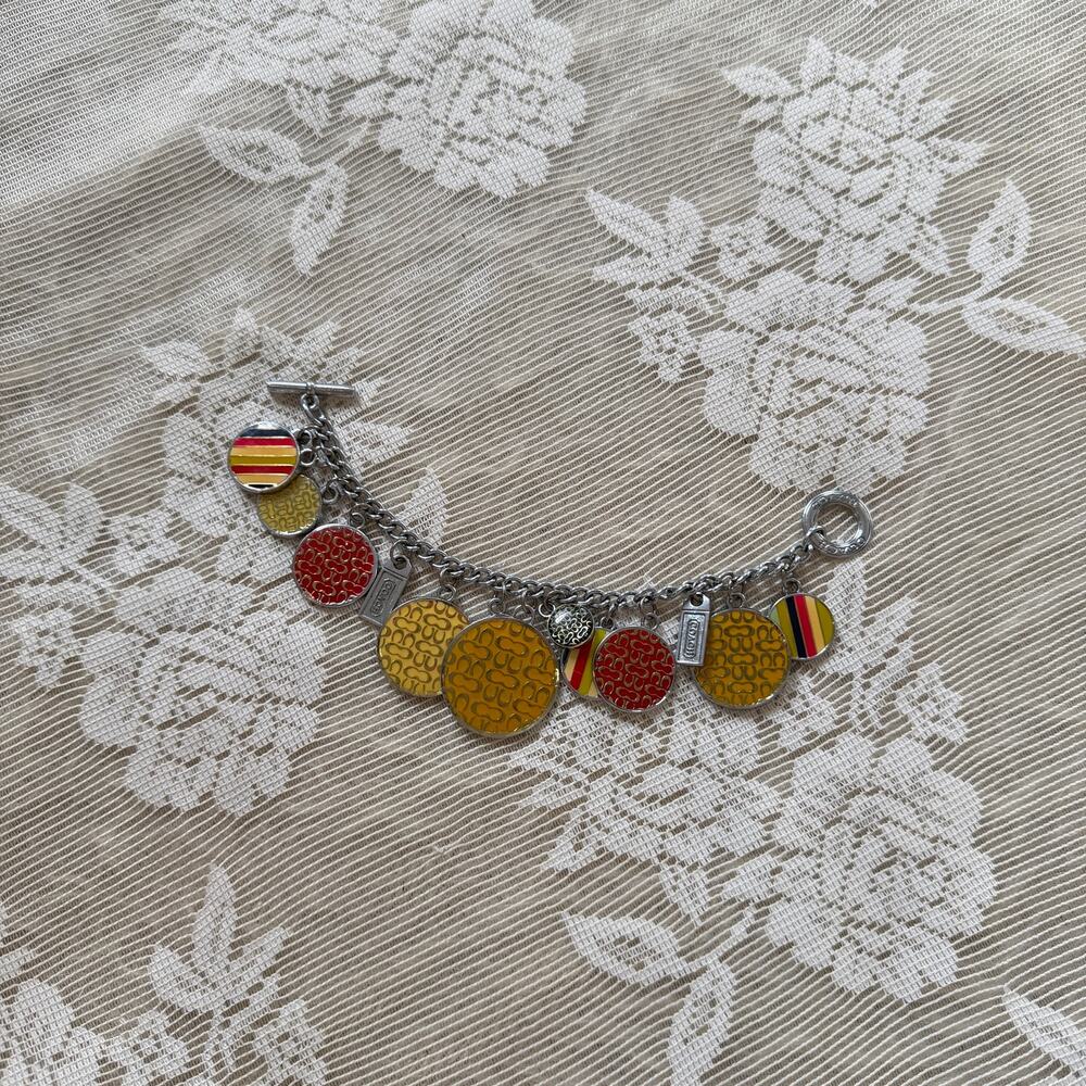 Coach Legacy Multicolor Enamel Charm Bracelet